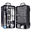 135 in 1 S2 steel magnetic insulated screwdriver set for mobile phone, watch, and glasses repair with black blue aluminium handle