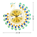 Peacock wall clock 38x38cm quartz with pointer and number display European style