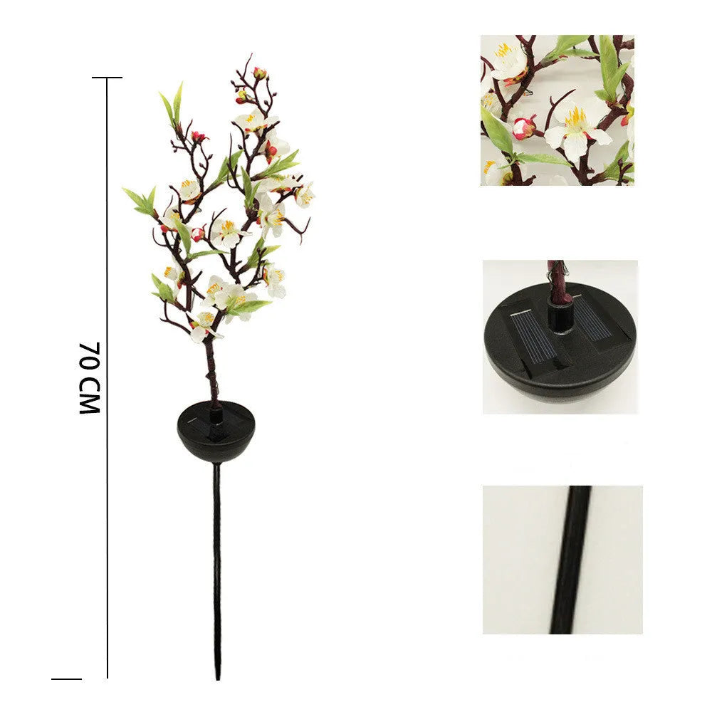Solar cherry blossom garden lights with ground stake for outdoor decoration