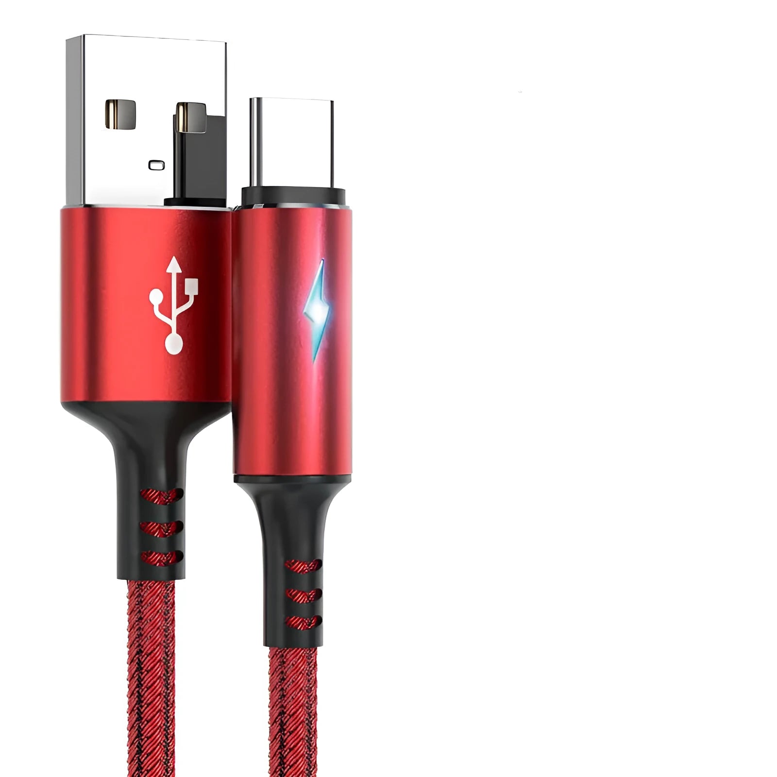 Black Lightning to USB charging cable for iPhone with 1.2m length on a white background.