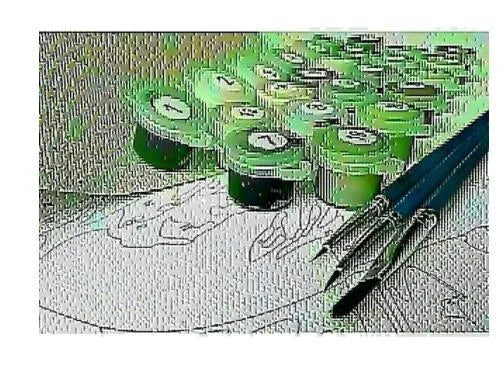 Apple and Chardonnay DIY digital painting kit with linen canvas, brushes, and paint tubes