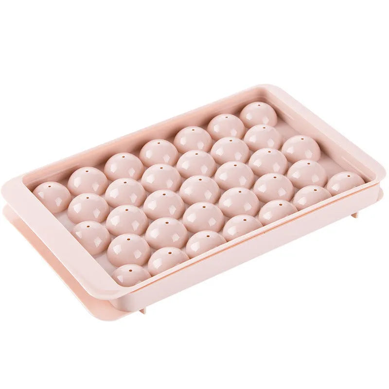 Round ice ball mould set in sky blue or pink with 18 or 33 cube grids