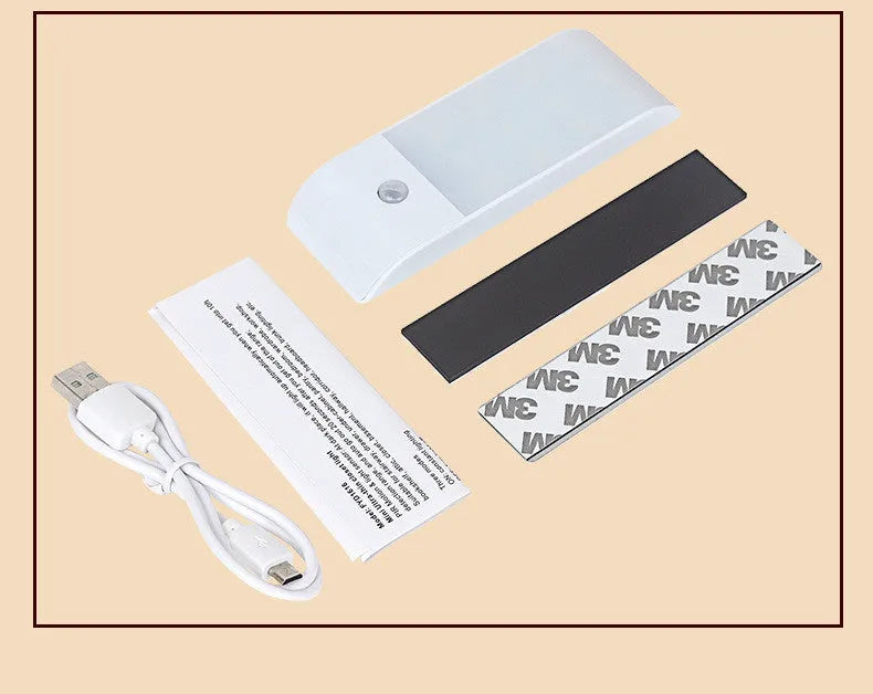 12 LED rechargeable night light with infrared sensor and PVC shade in new Chinese style