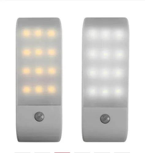 12 LED rechargeable night light with infrared sensor and PVC shade in new Chinese style