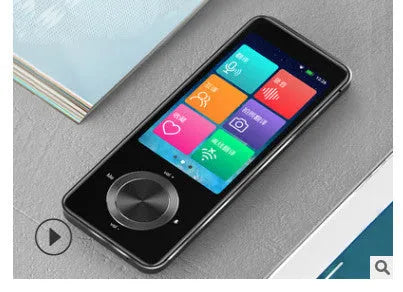 M9 translator device in gold or silver grey with photo translation and group chat functionality