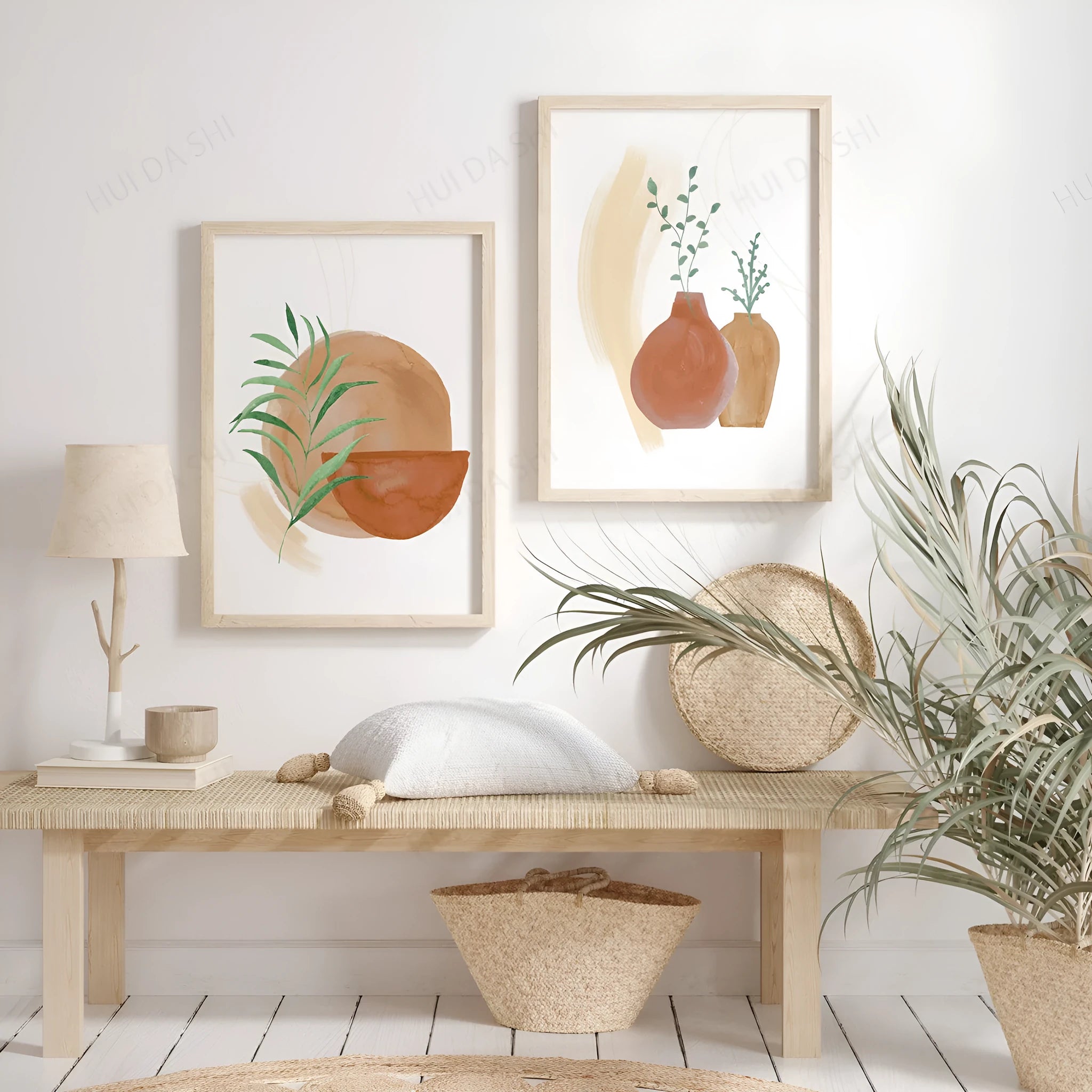 Bohemian pattern unframed canvas wall art in waterproof material