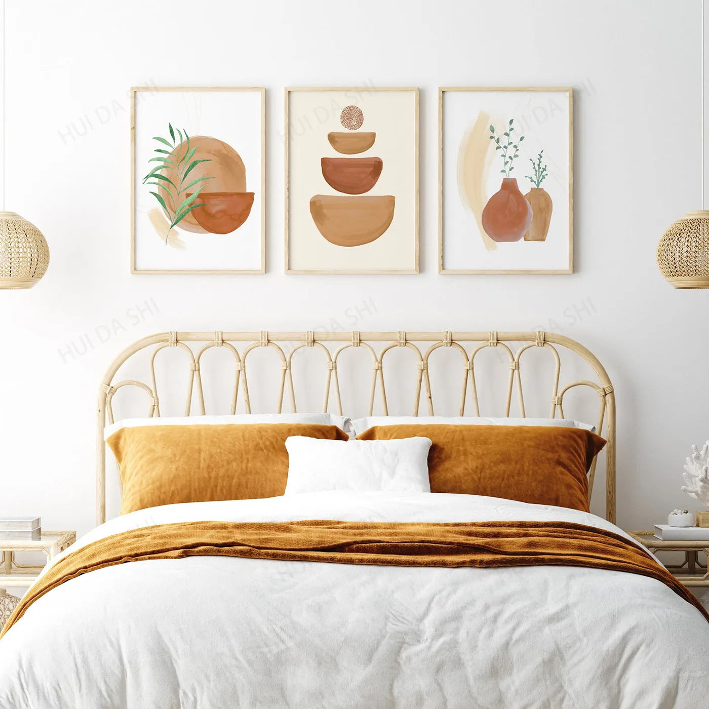 Bohemian pattern unframed canvas wall art in waterproof material