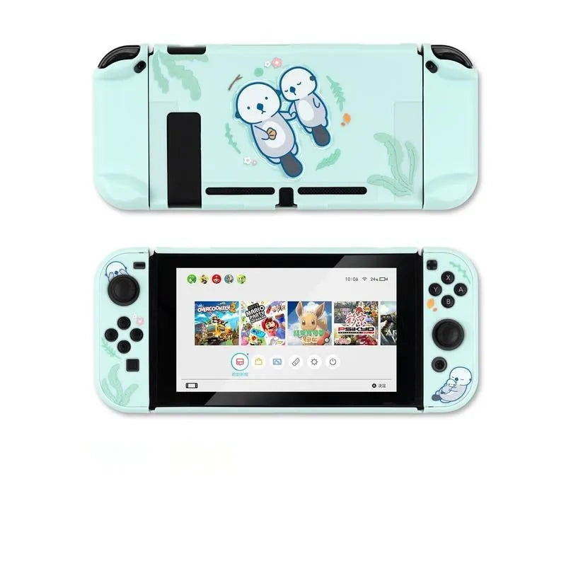 Sea Otter silicone protective hard cover case for Nintendo Switch and Switch Lite consoles.