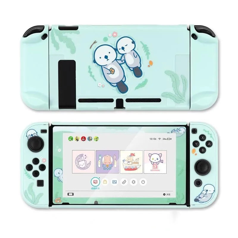 Sea Otter silicone protective hard cover case for Nintendo Switch and Switch Lite consoles.