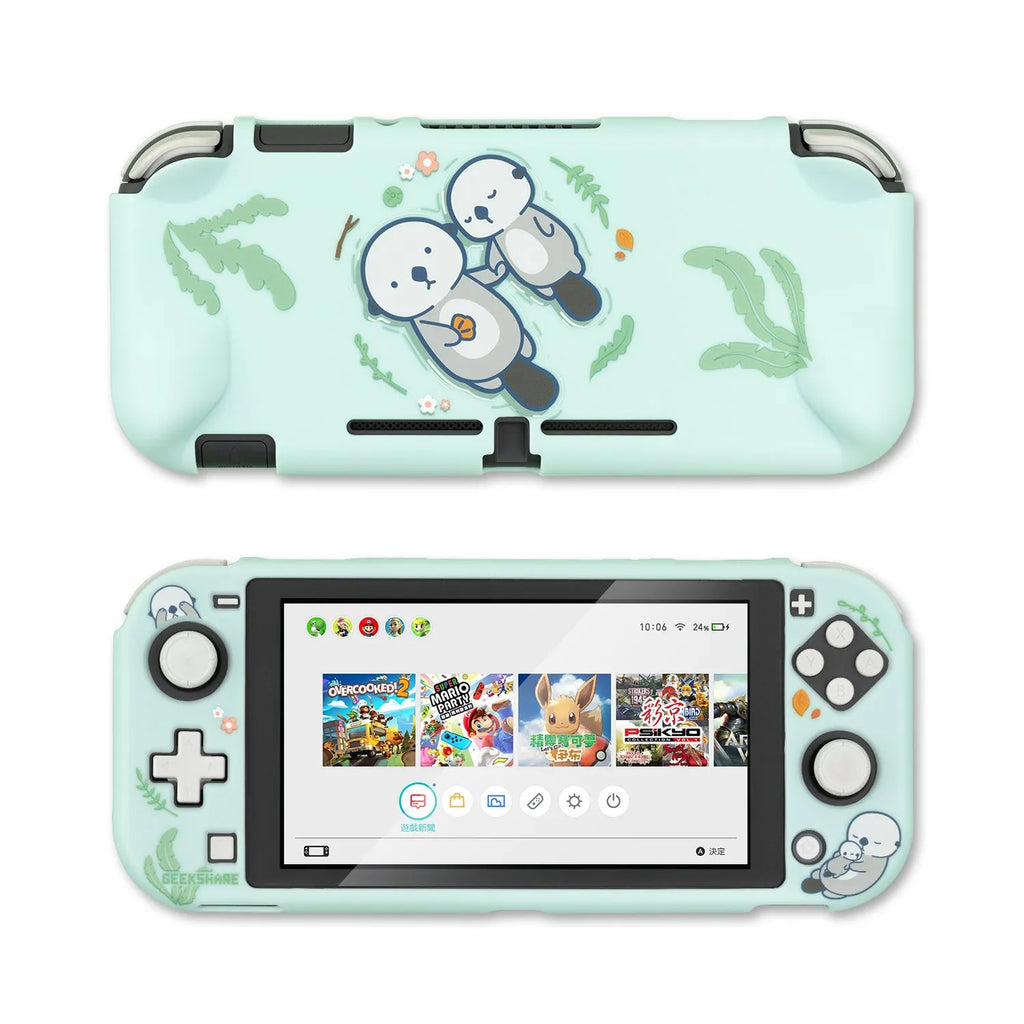 Sea Otter silicone protective hard cover case for Nintendo Switch and Switch Lite consoles.
