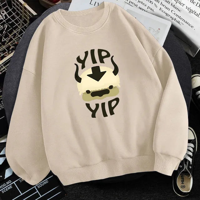 Man wearing Avatar The Last Airbender fleece sweatshirt round neck long sleeve multiple colours