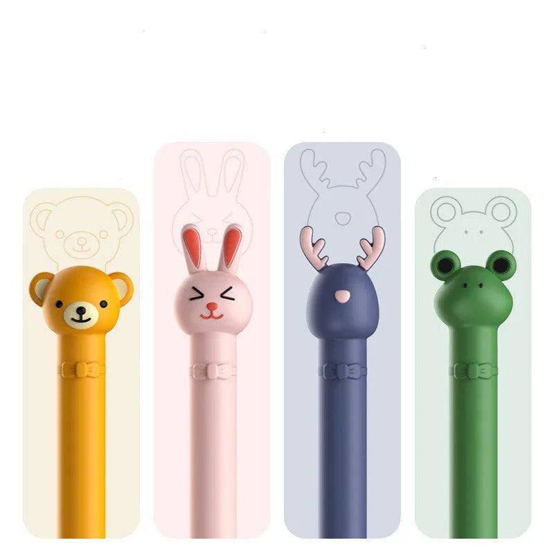 Cute cartoon silicone Apple Pencil case wallet style in solid colours: Obedient rabbit, Simple bear, Huanhuan deer, Leapfrog