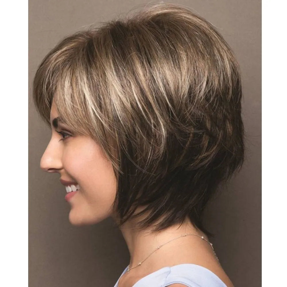 Women's fashion wig set in Blonde colour chemical fibre headgear for any face shape