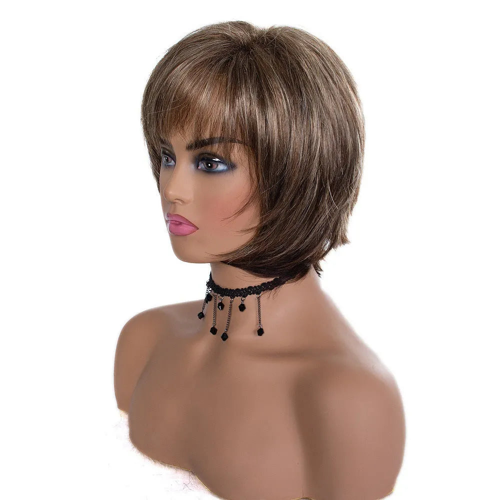 Women's fashion wig set in Blonde colour chemical fibre headgear for any face shape