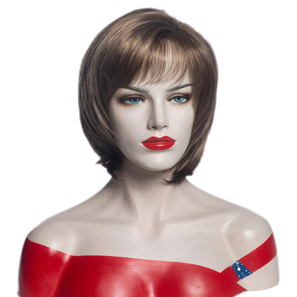 Women's fashion wig set in Blonde colour chemical fibre headgear for any face shape