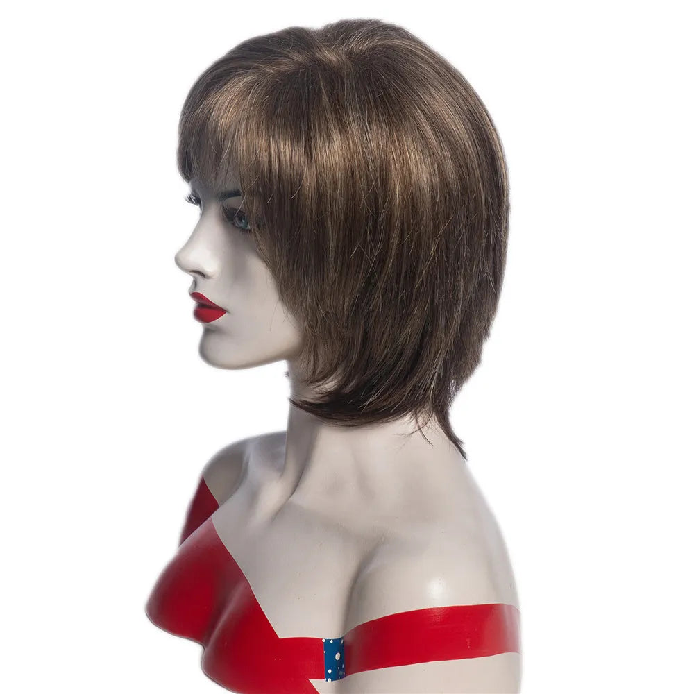 Women's fashion wig set in Blonde colour chemical fibre headgear for any face shape