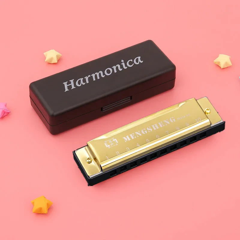 Children's Orff musical educational toy set with harmonica in black box packaging