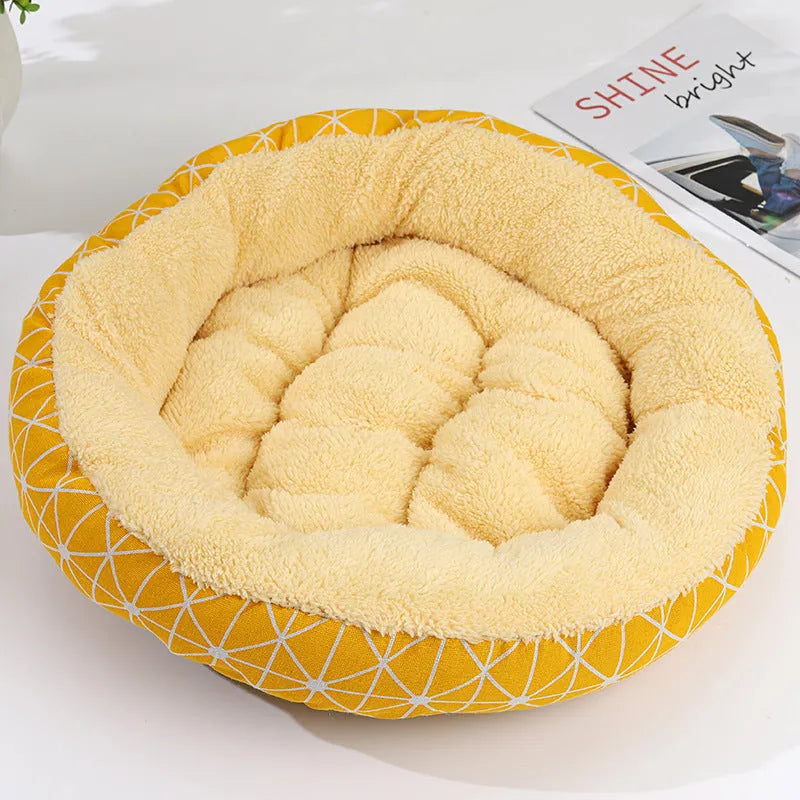 Round cloth pet bed 50cm diameter 12cm height for cats and small dogs winter warm mat