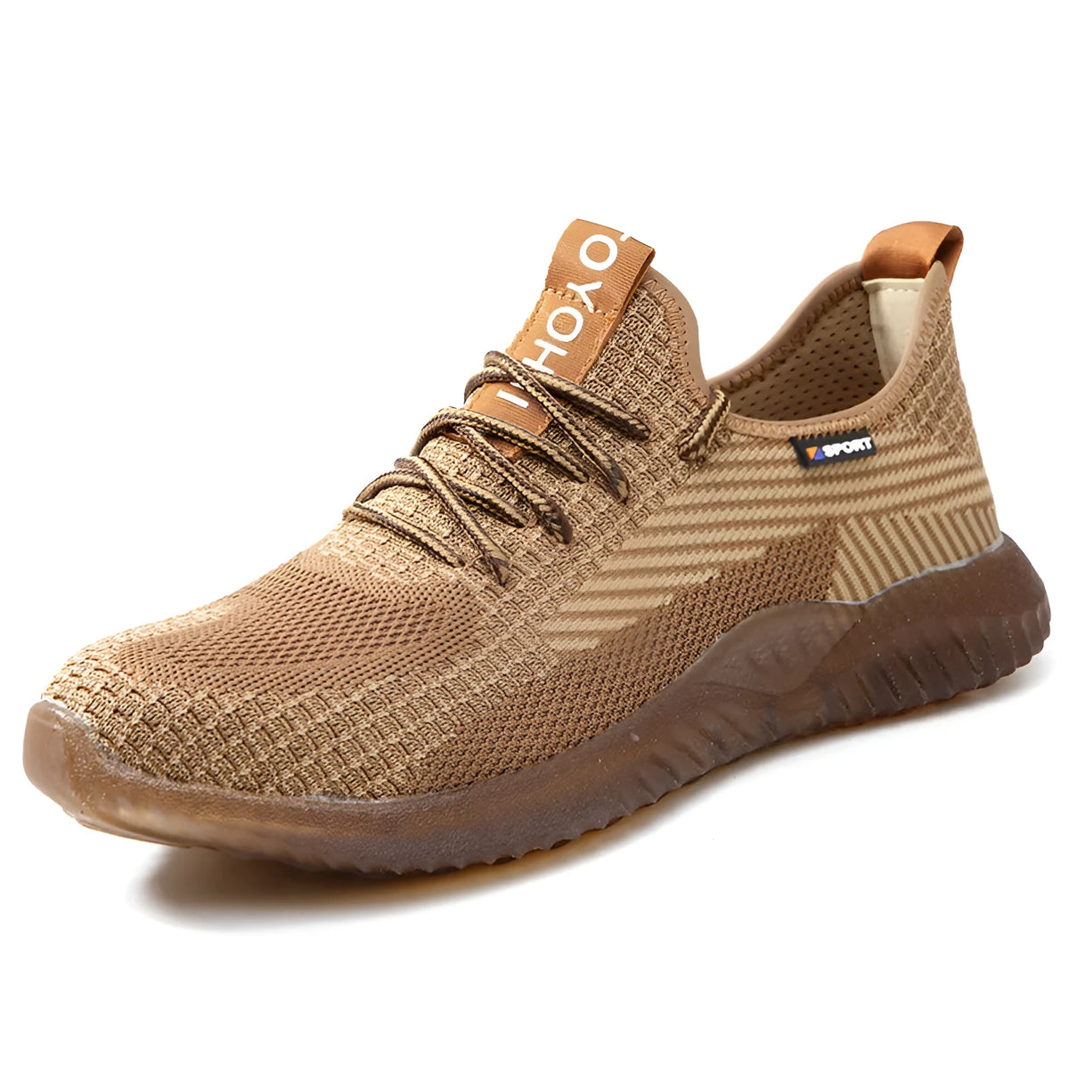 Flying WaveKnit safety sneaker in black with breathable woven upper and steel toe cap