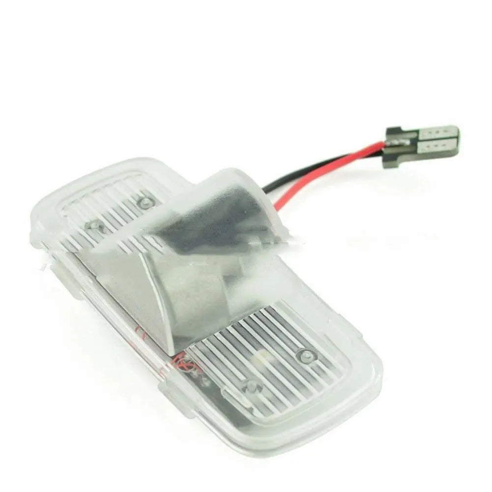 White PVC car door welcome lamp, 12V 5W, 50,000 hour life, packed size 95mm x 93mm x 37mm