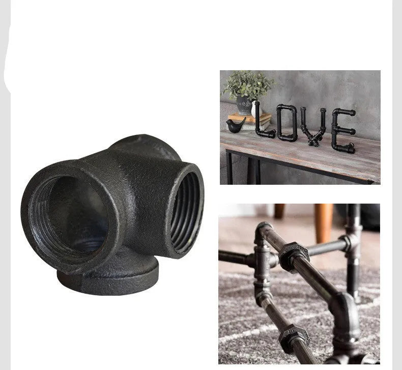 Galvanized steel pipe fittings with four-way corner design in DN15, DN20, DN25 diameters