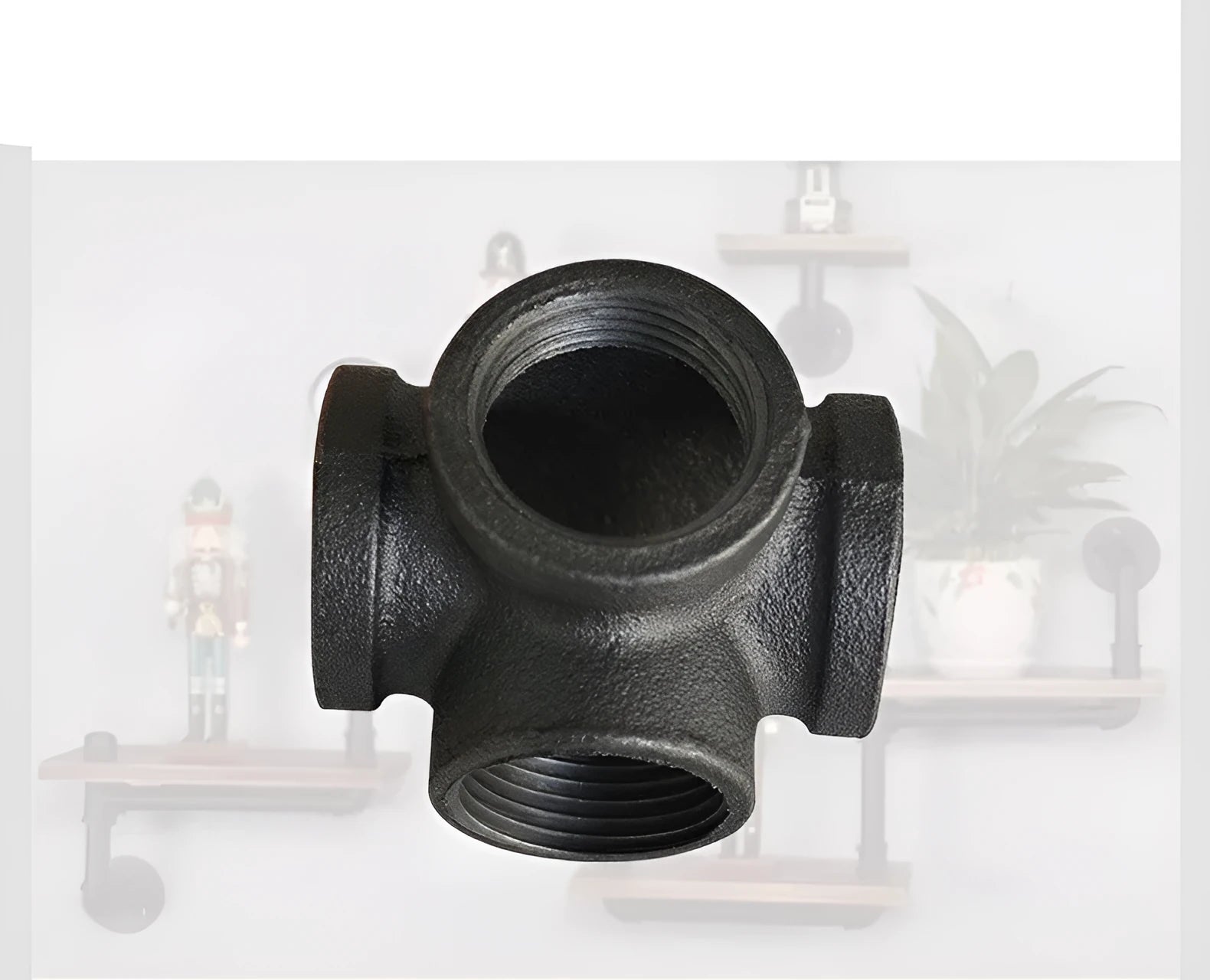 Galvanized steel pipe fittings with four-way corner design in DN15, DN20, DN25 diameters