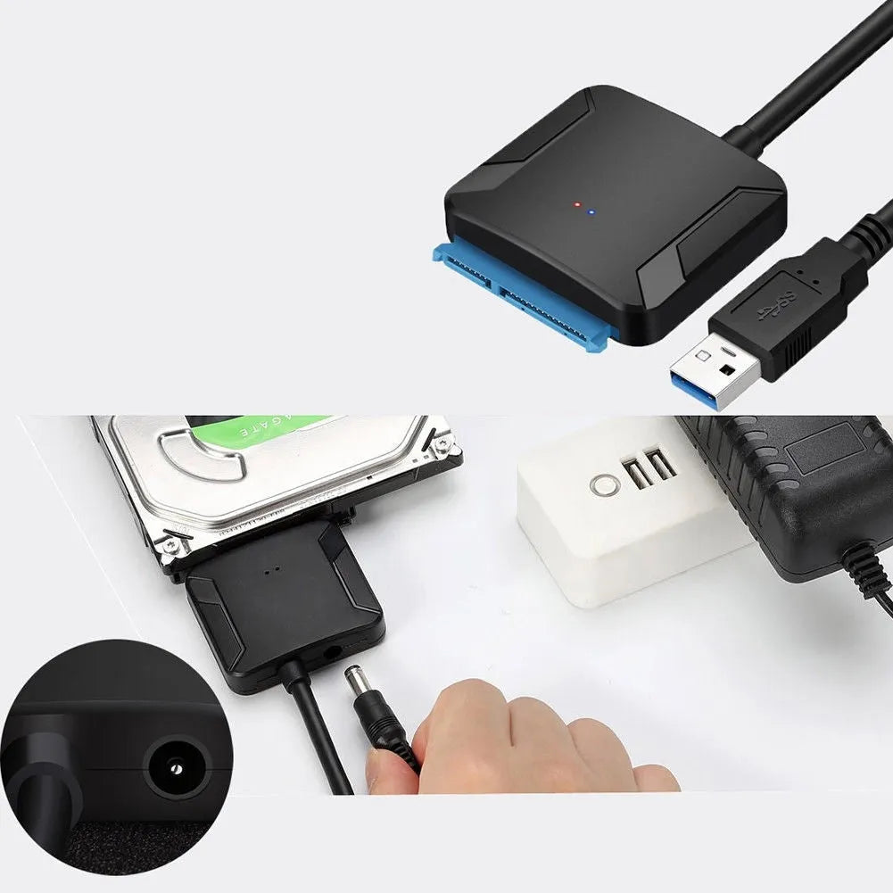 Black Onvian USB 3.0 to SATA adapter cable for connecting internal hard drives to a computer.