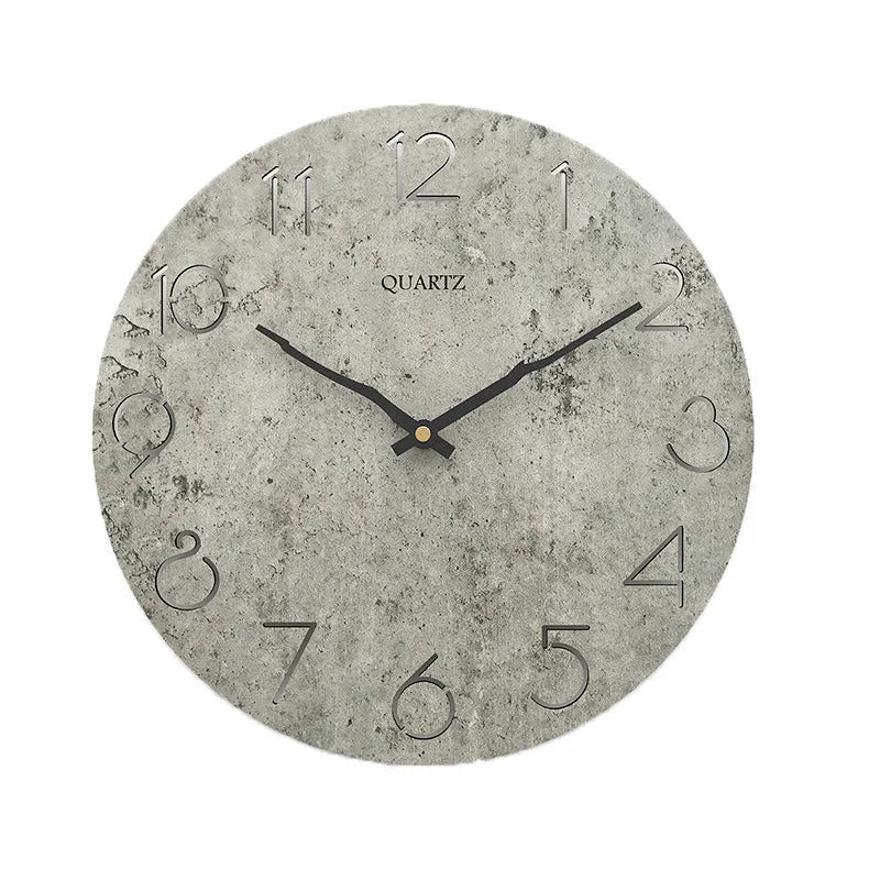 Modern grey European style wall clock for living room decor
