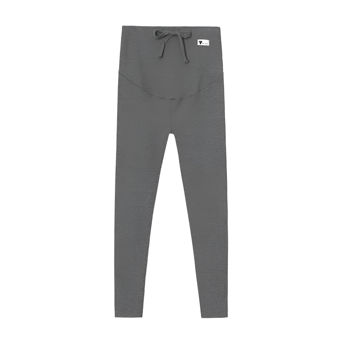 Pregnancy leggings with abdomen support, cotton blend fabric, in black, dark grey, and light grey colours