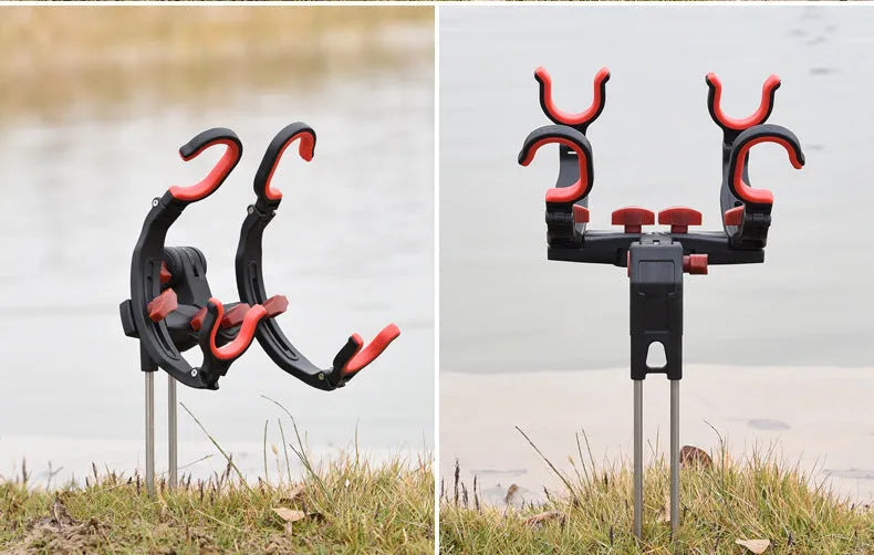 360 degree adjustable fishing rod holder with stainless steel spikes for beach or lake fishing