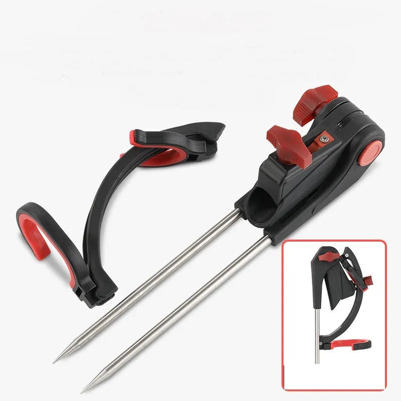 360 degree adjustable fishing rod holder with stainless steel spikes for beach or lake fishing