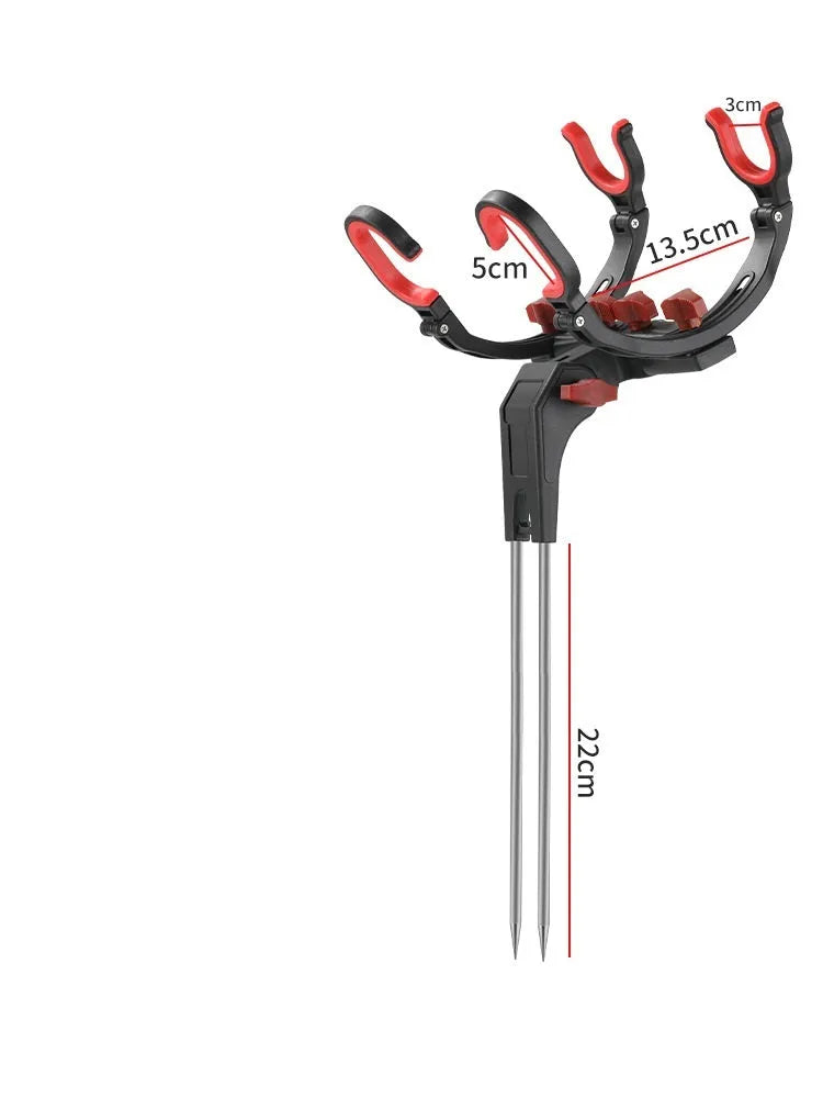 360 degree adjustable fishing rod holder with stainless steel spikes for beach or lake fishing