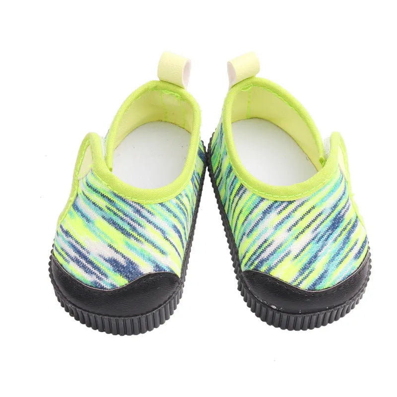 Leather shoes for American Girl dolls in blue colour, conventional size doll footwear