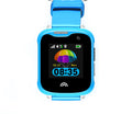 Children's waterproof touch screen smart phone watch in black, blue, or pink colours with silicone strap