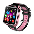 Children's smart sports watch with colour screen and silicone strap in black, blue, or pink.