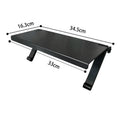 Plastic free-standing desktop rack for set-top boxes and routers with hook installation, shown in one of five colour options.