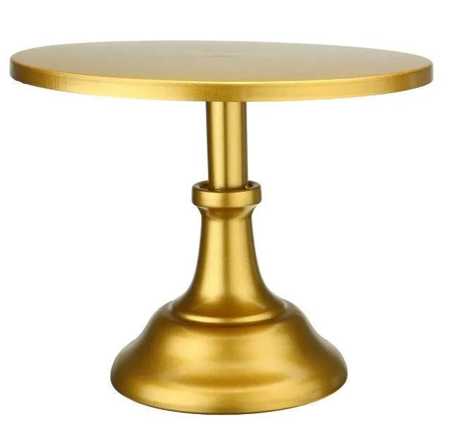 Three-tier 25cm diameter dessert tray in gold colour for buffet display.