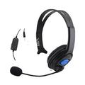 Black PS4 wired gaming headset with over-ear headphones and 3.5mm audio plug
