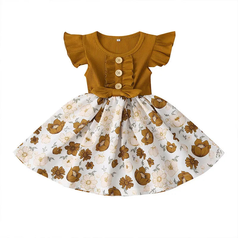 Toddler girls sleeveless summer dress in multiple colours with size range 80cm to 120cm