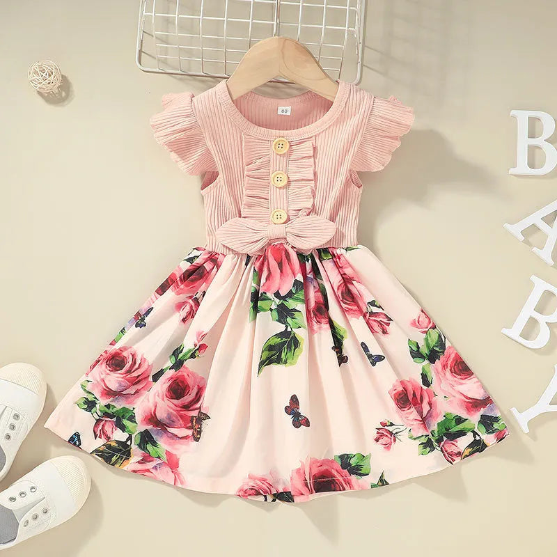 Toddler girls sleeveless summer dress in multiple colours with size range 80cm to 120cm