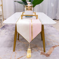 Simple Nordic table runner on coffee table, flannel fabric, 30x180cm size, light luxury style