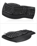 Perixx Periboard-512 white and black ergonomic split keyboard with USB cable