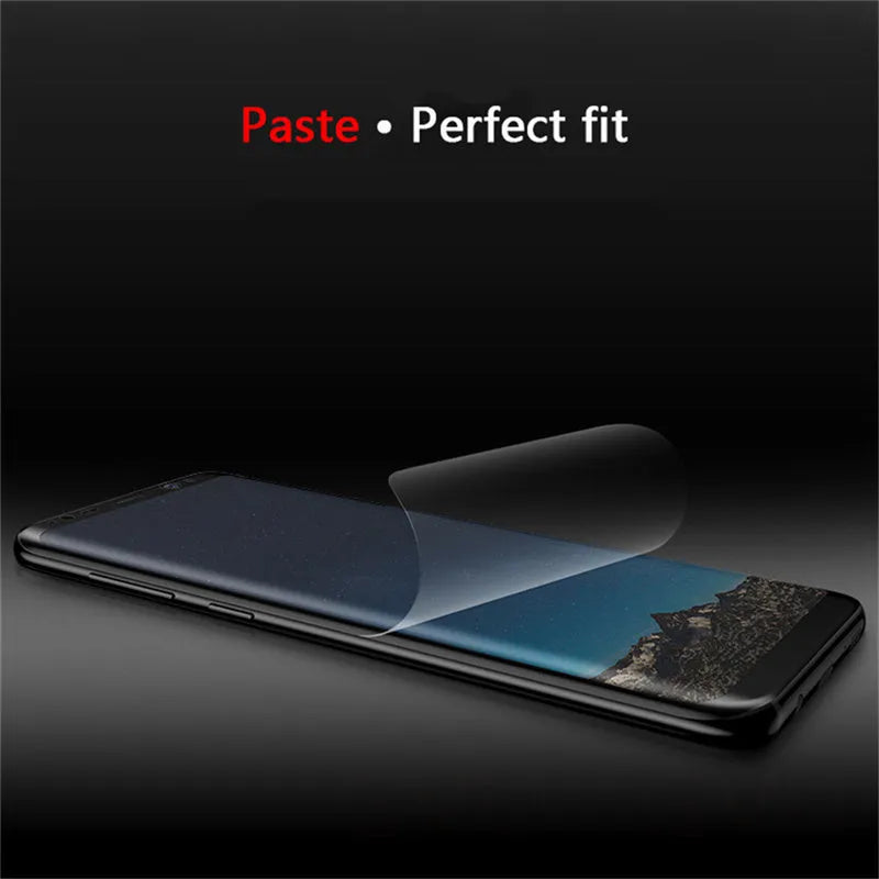Purple hydraulic hydrogel screen protector for Samsung curved smartphones