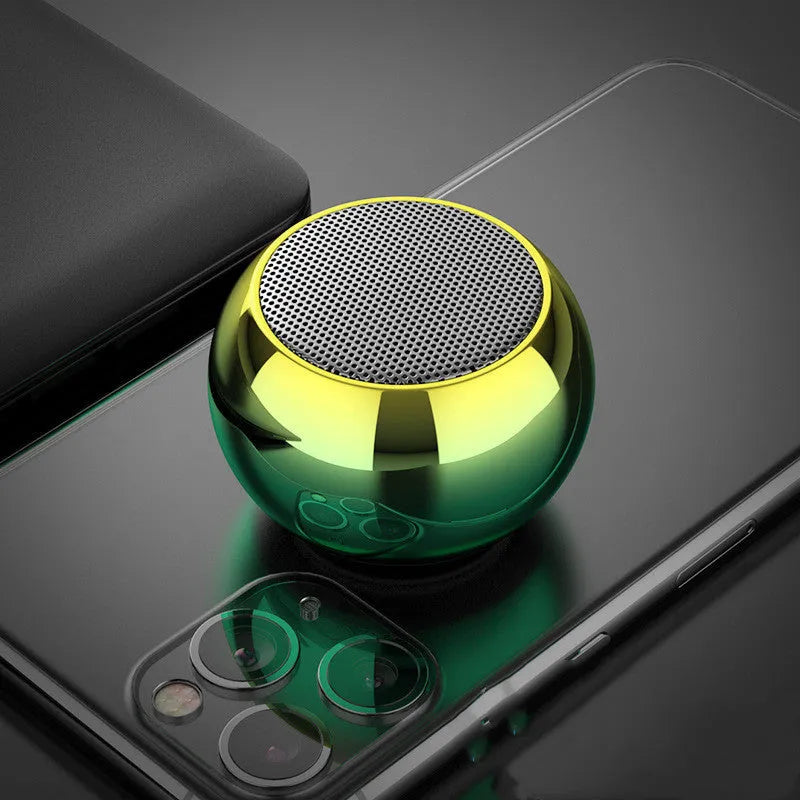 M3 mini Bluetooth speaker, 50 x 50 x 31mm metal and ABS body, electroplating finish, 3W output, USB powered