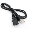 Black American standard three-pin power cord with 1.2 metre length and 6.5mm diameter