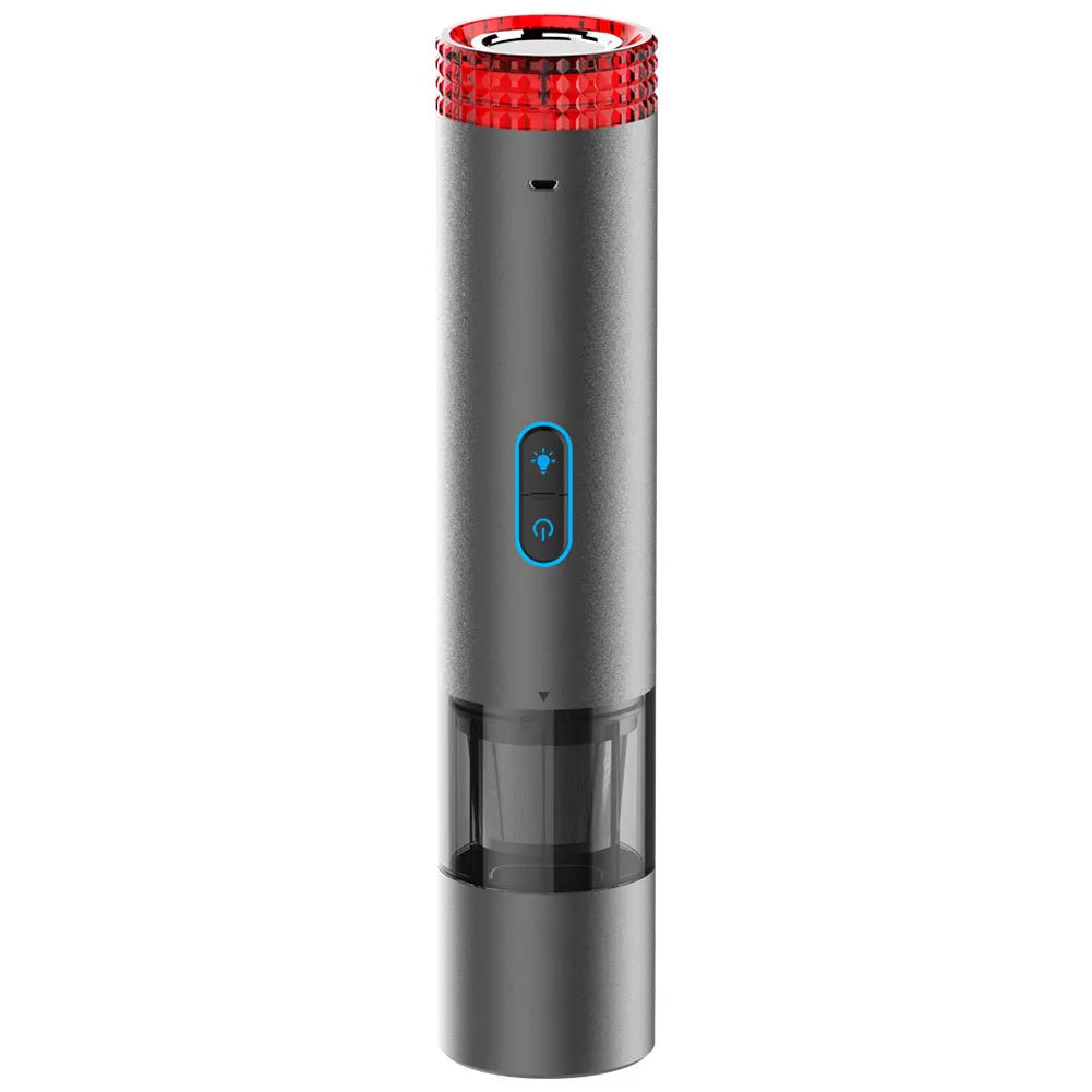 Black V6 portable handheld car vacuum cleaner with built-in LED work light