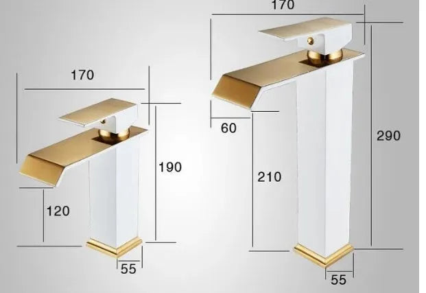 Brass basin faucet with induction control in black, white, and gold finish
