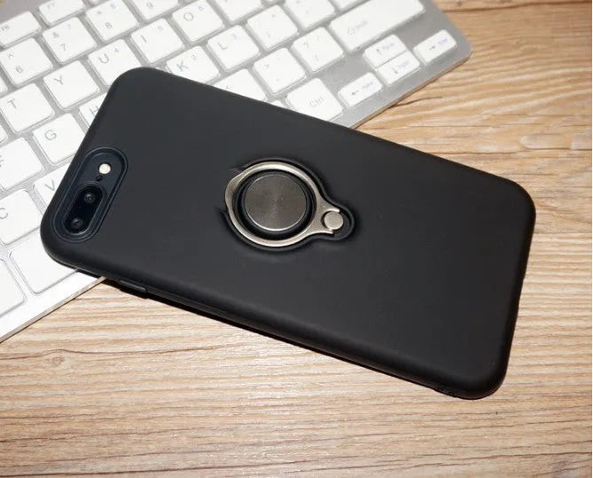Magnetic back cover case for Apple iPhone in solid colours: black, blue, gold, red, and rose gold.