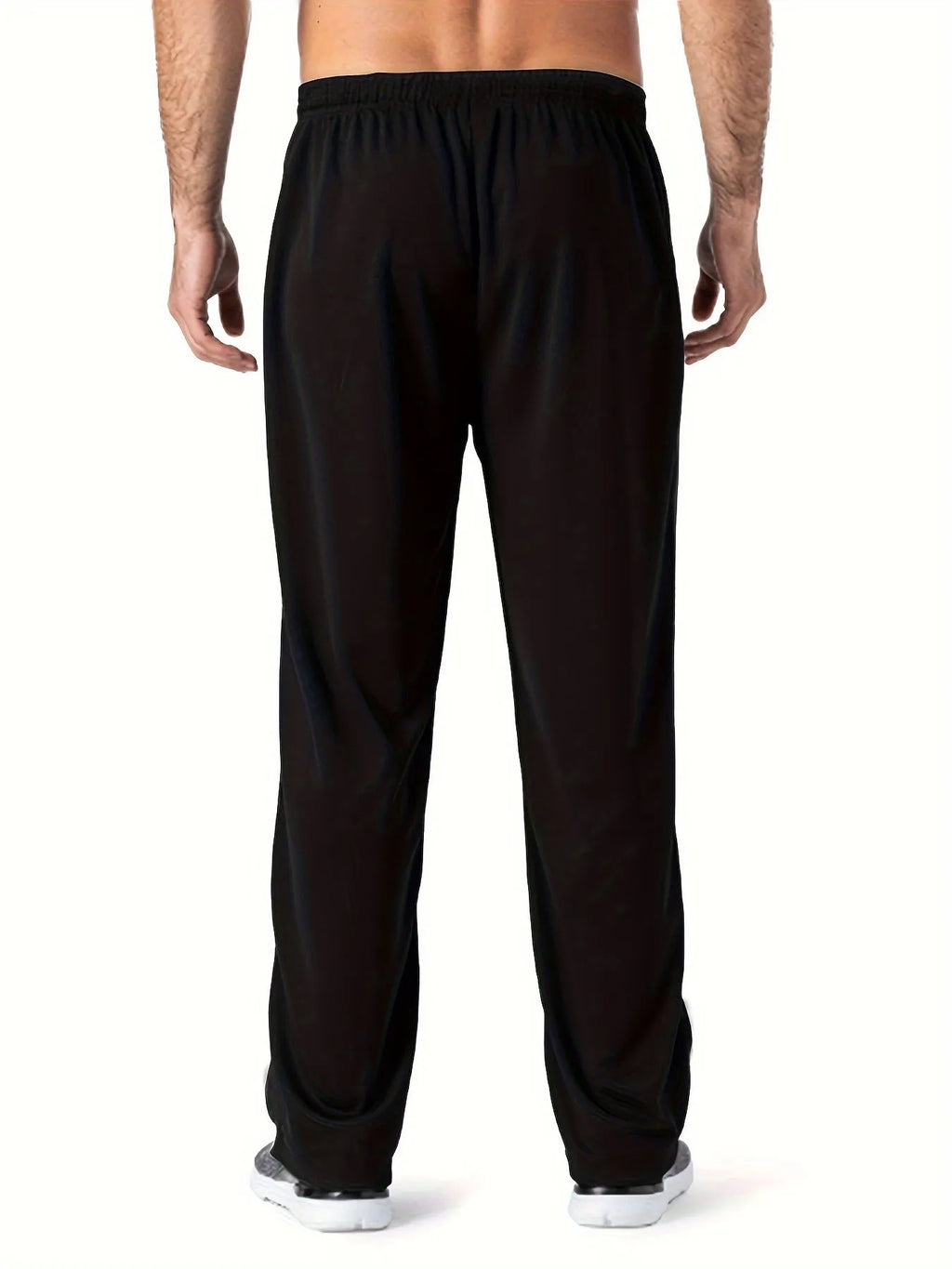 Men's loose high waist cropped bamboo fibre jogging pants in Black for gym and casual wear