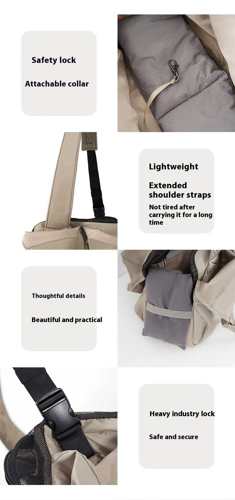 Apricot cloth pet carrier handbag for small dogs or cats, showing handle and breathable fabric.